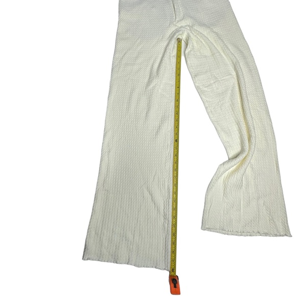 NWT WeWoreWhat High Rise Wide Leg Denim Cable Knit Pants cream 27 - Picture 6 of 16